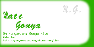 mate gonya business card